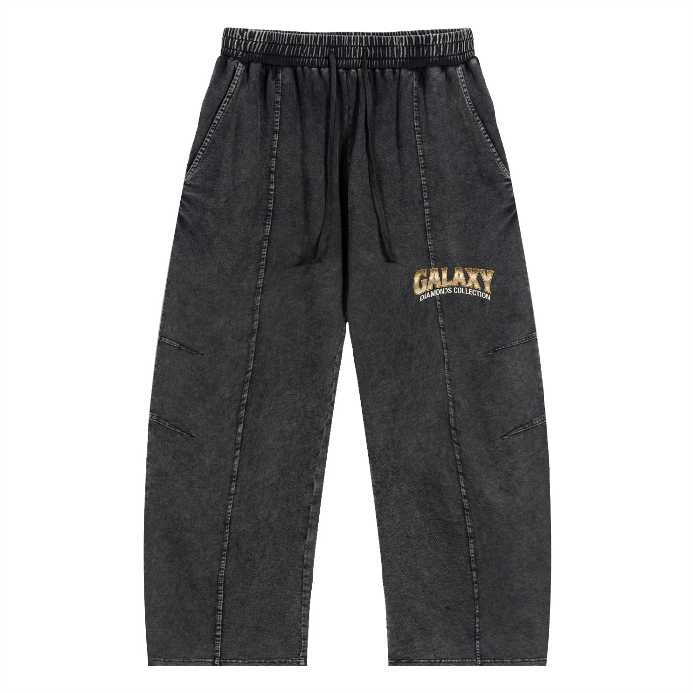 Snow Wash Drawstring Cotton Pants